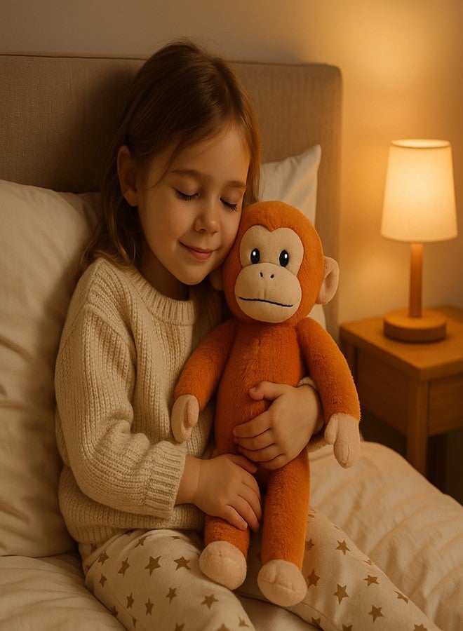 WEIGEDU Soft Orange Monkey Plush Toy - Cuddly Stuffed Animal for Kids, Cute and Huggable Plushie, Classic Design, 23 inches - Image 2